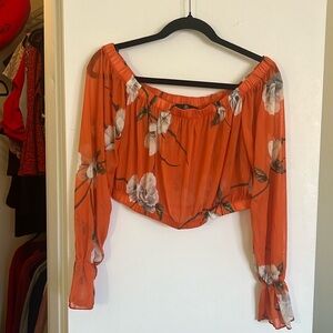 Floral Mesh Crop Top